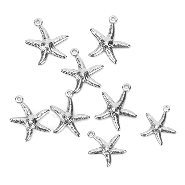 50 stk strandsmykker hule dobbeltsidede unikke design Ocean Starfish vedhæng til armbånd halskæde dekoration