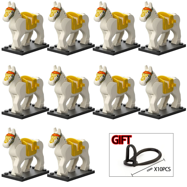 10 st/paket medeltida riddare romersk rohan krigshäst djurbyggstenar actionfigurer leksaker för barn present koruit xp1007-1016 XP1008(10PCS)