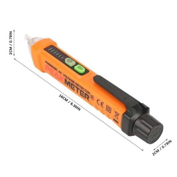Peakmeter Pm8908C Ncv Detektor Spänningstestare Penna Med Led Indikator Ac12-1000V