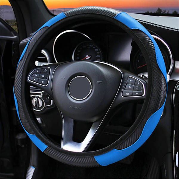 Universal läderrattöverdrag för Fiat 500 Grande Punto Bravo Doblò Ducato Fiorino Mont Anti-Slip Dammskydd Blue