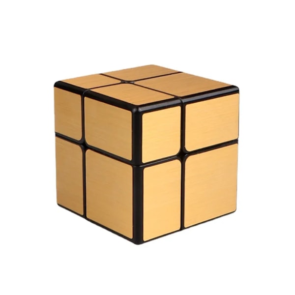 Mirror 2X2 Magic Cube Pussel Speed Magic Cube Guld/Silver Klistermärke Kub Leksaker För Barn Kontorsleksaker Gold
