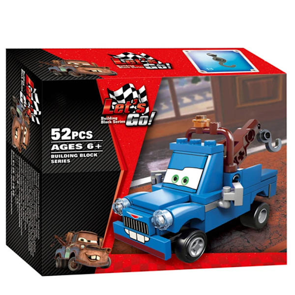 Aoger Pixar Cars 3 Byggstenar Modell Leksak Presentset Blixten McQueen Jackson Farbror Lastbil Pojkens Födelsedag Leksakspresent 52PCS(.102) With Box