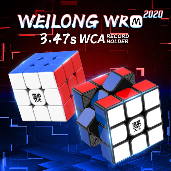 [Picube] Weilong Wr M 3X3X3 Magnetisk Kub Professionell 3X3 Speed Cubes Weilong Wrm Cubos Magico Spelkube För Barn WRM 2020 Black