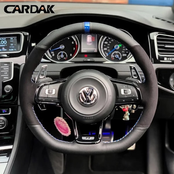 Cardak rattöverdrag i svart mockaläder för Volkswagen Golf 7 MK7 GTI R VW Polo Scirocco 2015 2016 Style 2