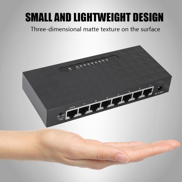 8 porttia 10/100/1000 Mbps Gigabit Ethernet kytkimet RJ45 Smart Network Switch EU Plug