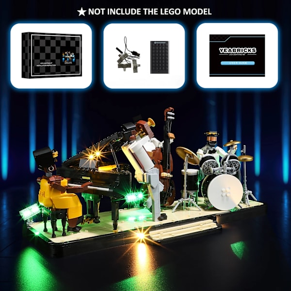 Yeabricks LED-belysningsset för 21334 Jazzkvartetten byggklossar set (ingår inte modellen) klossleksaker för barn Only LED Light Set