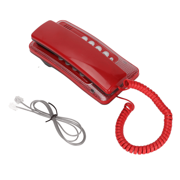 KXT-438 Kablet veggtelefon Multifunksjonell Pause Gjenoppringing Bærbar hustelefon med ledning for hjemmekontor Rød