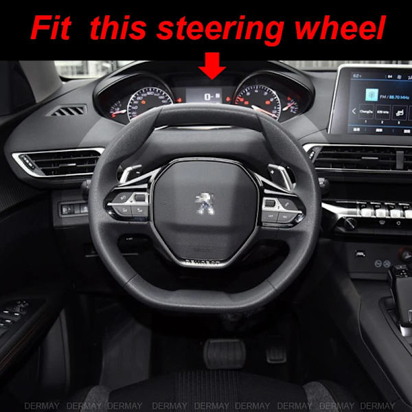 Rattskinnsöverdrag för Peugeot 208 e208 2020 2021 2022 - Söt kolfiber PU-läder för tjejer, biltillbehör, interiör Red