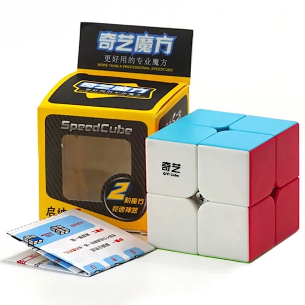 [Picube] 2X2 Qidi Stickerless Magic Cube Speed Pocket Cube Qidi S2 2X2X2 Svart Puzzle Cube Pedagogiska Leksaker För Barn QiDi 2x2 Stickerless