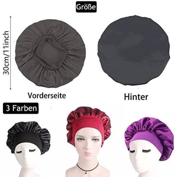 Nattmössa - Satin - 3 stycken - Stretchig - Lättviktig - Andningsbar