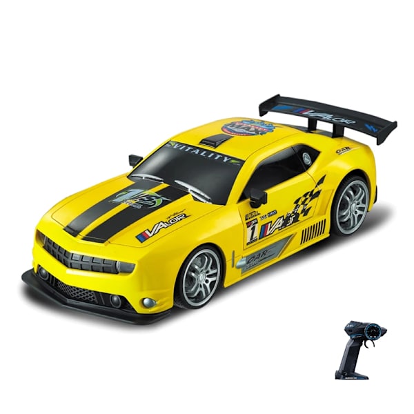 1/12 stor 2.4ghz supersnabb polis RC-bil fjärrstyrd leksak med lampor hållbar jakt driftfordon leksaker för pojkar barn Yellow