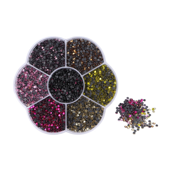 10080 stk. flad ryg rhinestones blændende farverige DIY robuste iriserende rhinestones runde perler til manicure makeupS607-2