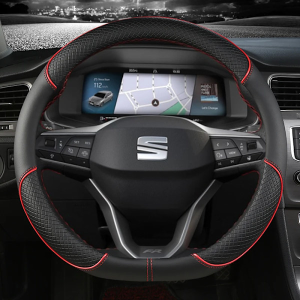 Rattskinnsöverdrag i PU-läder för Seat Leon MK1 MK2 MK3 MK4 1999~2020 1M 1P 5F KL1 KL8 5F FR - Halksäker biltillbehör O shape Coffee