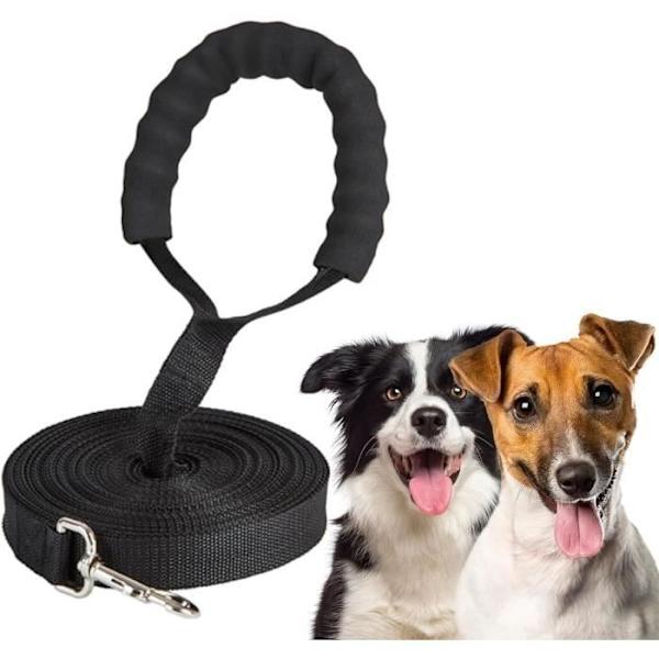 Koppel - Hundkoppel - 10M - Stor och tjock karbinhake - Vadderat handtag - Slitstark nylon