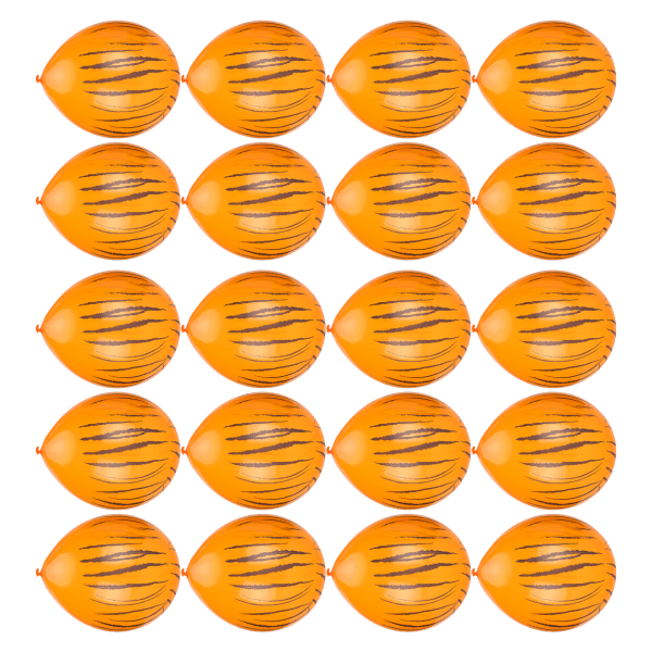 20 kpl eläinkuvioiset ilmapallot pyöreät lateksiilmapallot syntymäpäivä-/juhlaoranssi seeprakuvioon