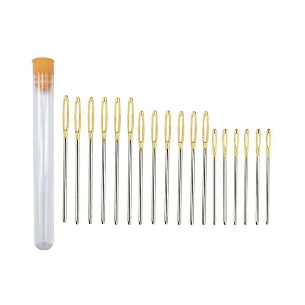 Golden Tail Synåler Sett - 18 nåleflasker, store øyenåler, rustfrie stålnåler
