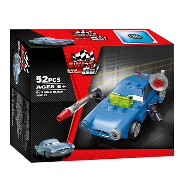 Aoger Pixar Cars 3 Byggstenar Modell Leksak Presentset Blixten McQueen Jackson Farbror Lastbil Pojkens Födelsedag Leksakspresent 52PCS(.103) No Box
