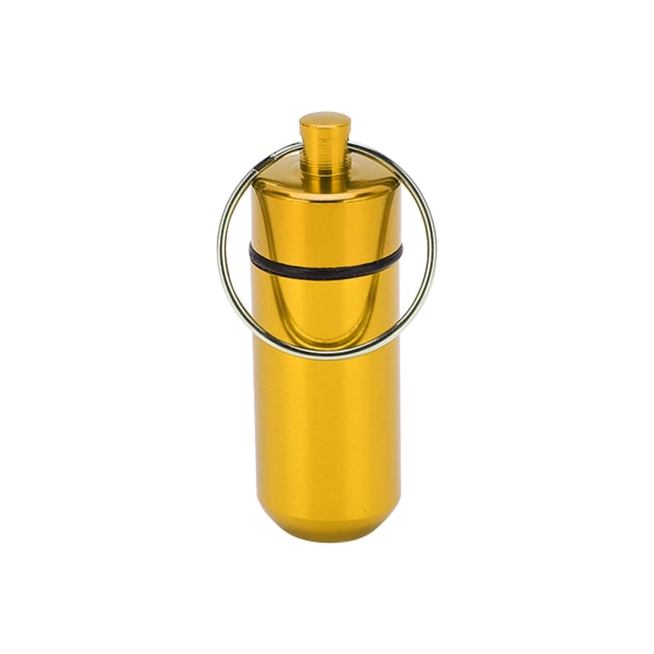 Alumiiniseoksesta valmistettu lääkepullo ulkokäyttöön kannettava vedenpitävä kosteudenkestävä lääkepullo keltainen