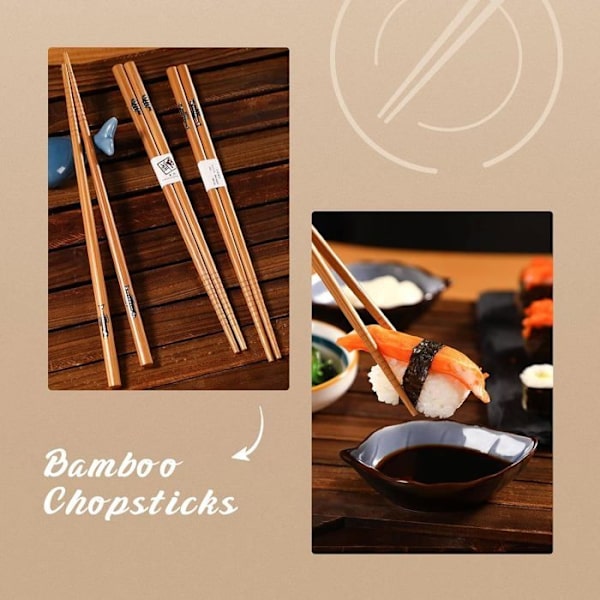 Sushiset (10 delar, plus 2 bambutallrikar)