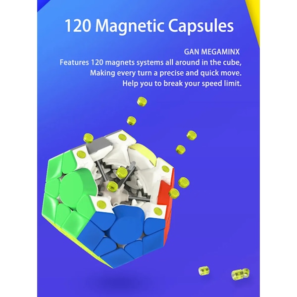 Megaminx M 3X3 Magnetisk Speed Cube Stickerless Professionell Megaminx Magic Cube 12 Speedcube Twisty Puzzle Leksaker Stickerless