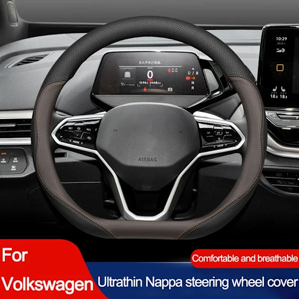 Högkvalitativt läder D-typ rattöverdrag för Volkswagen ID.3 Magotan ID.6X Golf 8 Pro ID.4 Crozz Tiguan Jetta Passat White