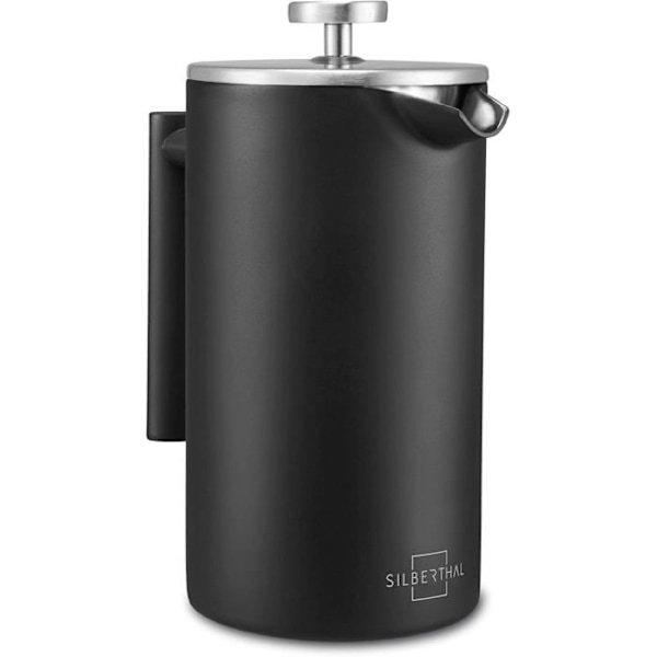 (1 L/ 1000 ml) Franskpress Kaffebryggare | Dubbelväggig Kaffe- och Tebryggare Rostfritt Stål