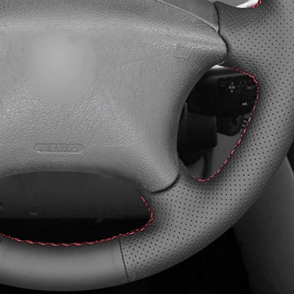 Svart PU konstläder rattöverdrag för Citroen Xsara Picasso Berlingo 2001-2010 C5 2001-2006 Peugeot Partner 2003-2008 Faux Suede