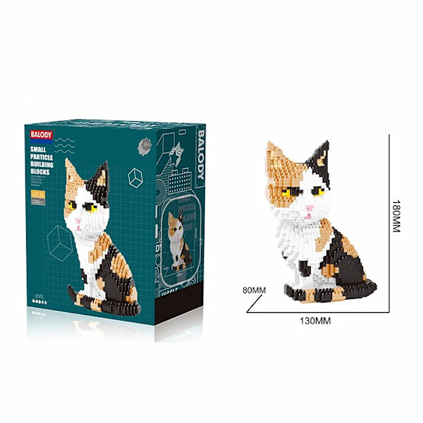 Nya simuleringsdjur byggklossar husdjur katt och hund monterad modell vuxen avkopplingsspel barns pedagogisk gåva With box-16036