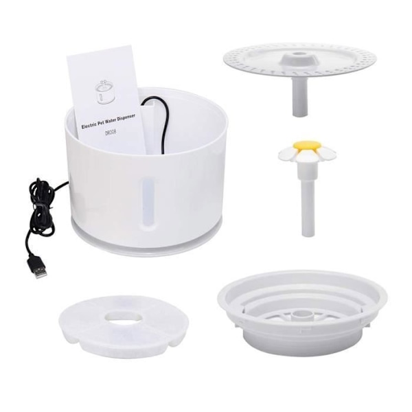 2.4L Hund Katt Vattenfontän, Usb Hund Vattendispenser, Automatisk Katt Vattendispenser, Hund Vattendispenser För Resor Grå