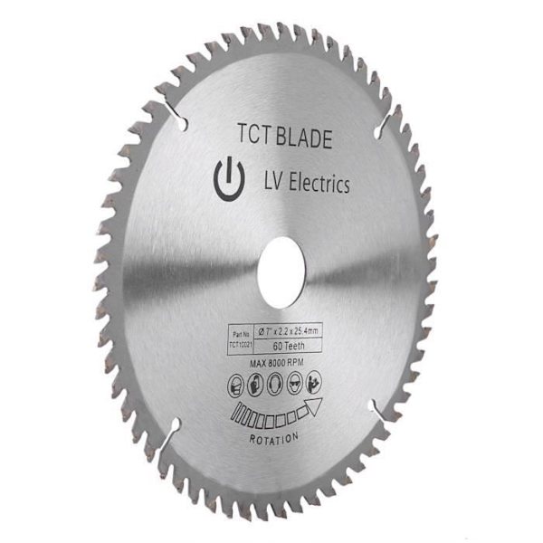 Cirkelsågblad, 180 mm (7 tum) 60 tänder hårdmetalllegering sågblad för kompatibel med Steel-Bob