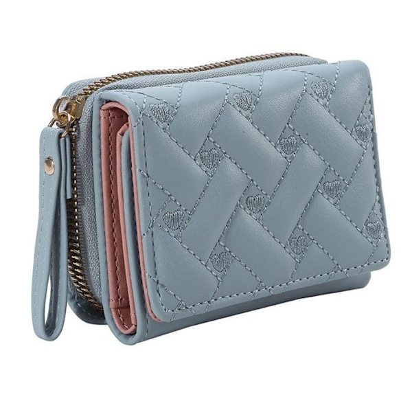 Trippel Korthållare Plånbok Broderat Hjärta Multi Kort Plånbok 11X8X3.5Cm