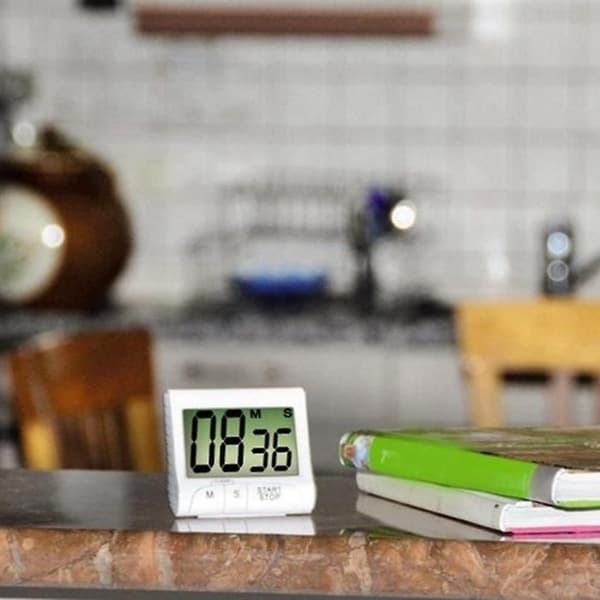 Digital kökstimer, nedräkningstimer, extra stor skärm, stark magnetisk baksida, infällbart stativ