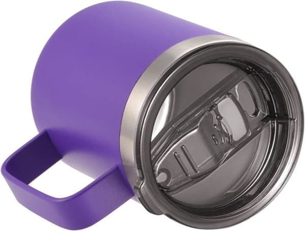 35 cl Kaffemugg, Dubbelväggig Vakuum Resemugg, Drickmugg Med Skjutbart Lock, Lila