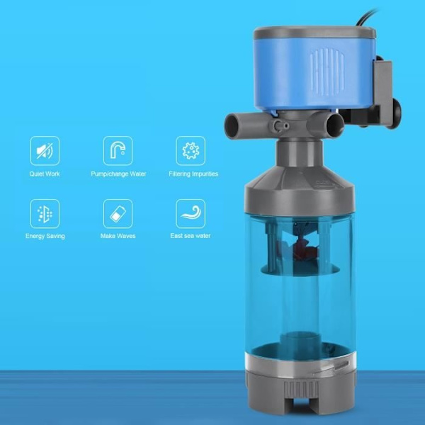 Vingvo Akvariefilter Zy‑1000F5 5-i-1 Akvariefilter 3-i-1 Multifunktionell Samlarfilterpump Transparent