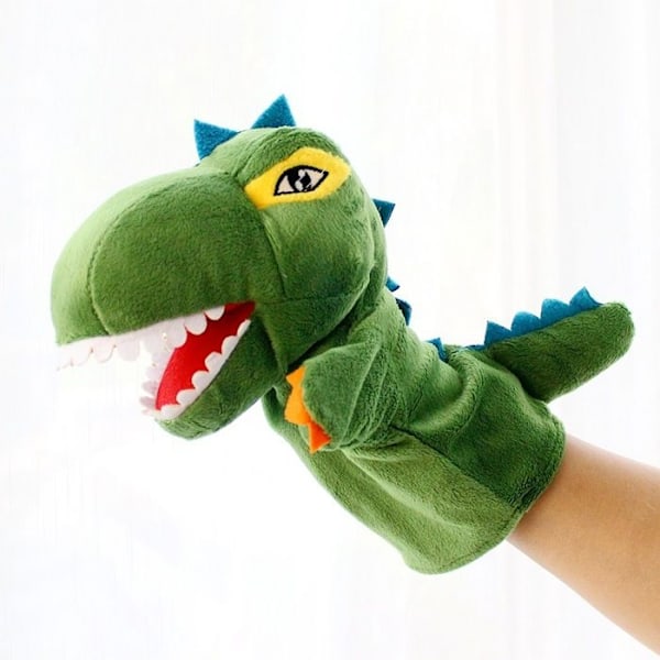 Plysch Hand- och Fingerdocka för Flickor Haj Leksak Smör Spel Anime Dinosaurie