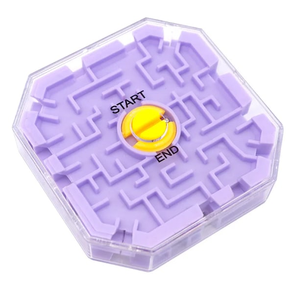 3D Mini Speed Cube Labyrint Magisk Kub Lära Pedagogisk Leksak Pusselspel Labyrint Rullande Boll Hjärna Lära Balans A-323-yellow