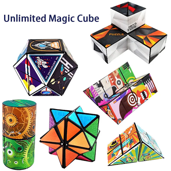Tredimensionell Varierande Magisk Kub Anti-Stress Leksak Geometri Oändlig Magnetisk Föränderlig Kub Barn Ångestdämpare Fidget Leksaker H