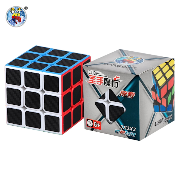 Sengso Speed Cube 2X2 3X3 4X4 5X5 Kolfiber Sticker Magic Cubo Rubick Profession Pussel Hög Kvalitet Barn Fidget Leksaker 3x3