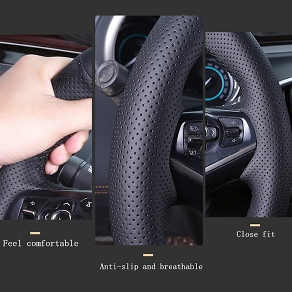 Skräddarsydd DIY-rattöverdrag i mikrofiberläder för Audi Q7 2012-2015 Q3 Q5 2013-2016 A4 (B8) 2014 2015 A6 (C7)