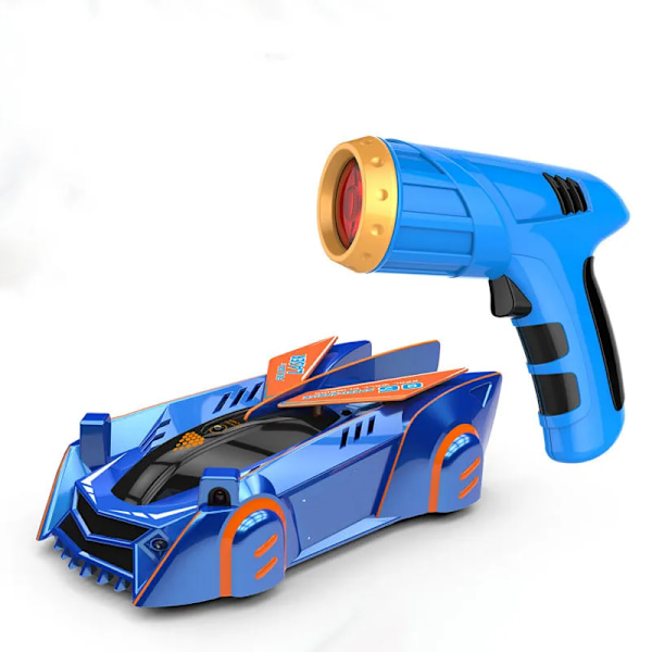 RC bil stunt infraröd laser vägg tak klättring följ ljus drift 360 roterande elektrisk anti gravitationsbilleksak blue