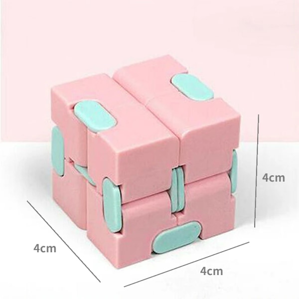 Pusselkub Hållbar Utsökt Dekompressionsleksak Infinity Magic Cube För Vuxna Barn Fidget Leksaker Antistress Ångest Skrivbordsleksak Pink