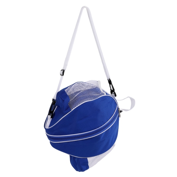 Runda mesh Oxford tygfotbollsförvaringsväska för inomhusträning SportBlå tyg med vita kanter