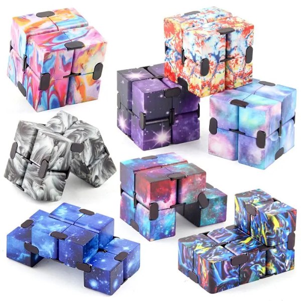 Infinity Magic Cube Fyrkantiga Pussel Leksaker Lindra Stress Handspel Fyrhörns Labyrint Leksaker Barn Vuxen Dekompression White