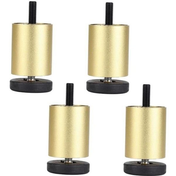 Set med 4 justerbara möbelben i aluminiumlegering, soffbensersättning för soffa, säng, guld 6 cm