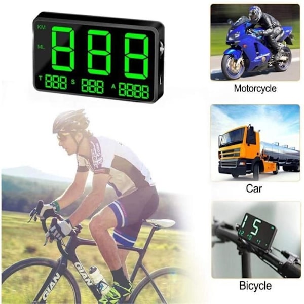 Universal Bil Head Up Display Hud, GPS Bil Head Up Display, Digital Hastighetsmätare Mph, Överhastighetslarm