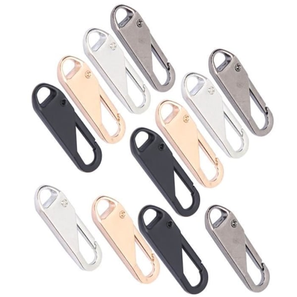 Akozon Dragkedjehuvud 12 Delar Avtagbar Legering Fjäder Dragkedja Dragare Dragkedja Slider Huvud