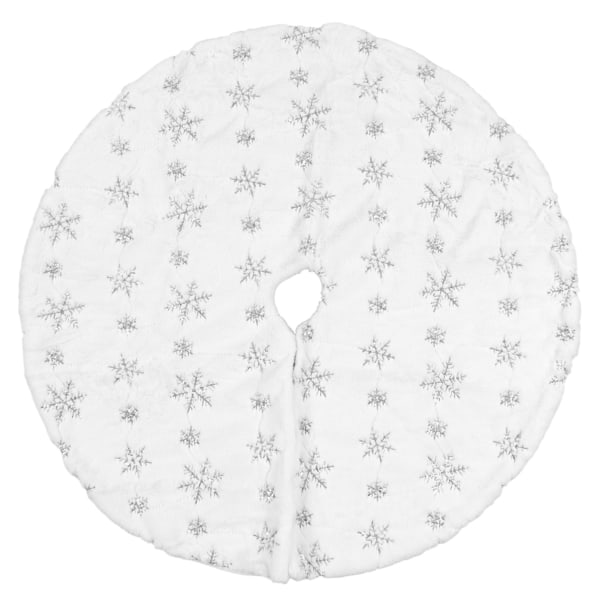 35,4 tommer juletræsnederdel rund form Blød behagelig hvid juletræstativmåtte til hjemmebutik Sølv