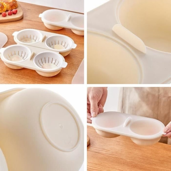 Mikrovågsäggkokare, Äggkokare, Äggpocherare, Pocherat Ägg Maker, Äggpocherare, Äggskål För Matlagning, Äggvita
