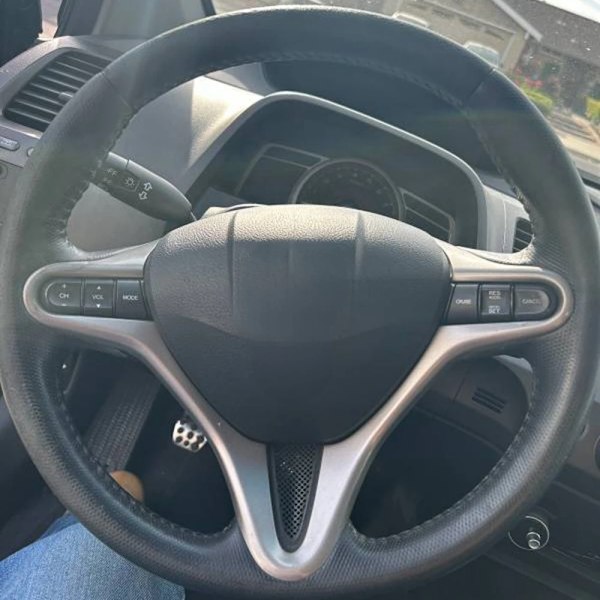 Rattstyrningsöverdrag i läder med antislip för Honda Civic 2005-2011 8:e generationen mk8 - Biltillbehör