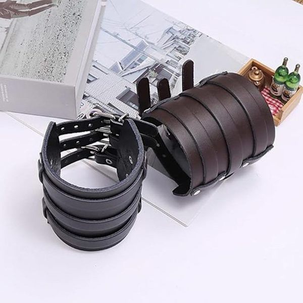 Läderarmband Brett Läderarmband Justerbart Flätat Armband För Män